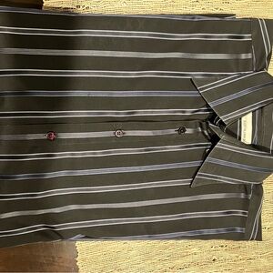 Men's Black Striped Dress Shirt